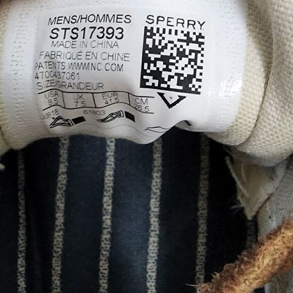 Sperry Men’s Striper II CVO Canvas Sneakers Size 8 1/2 Gray - Picture 6 of 9